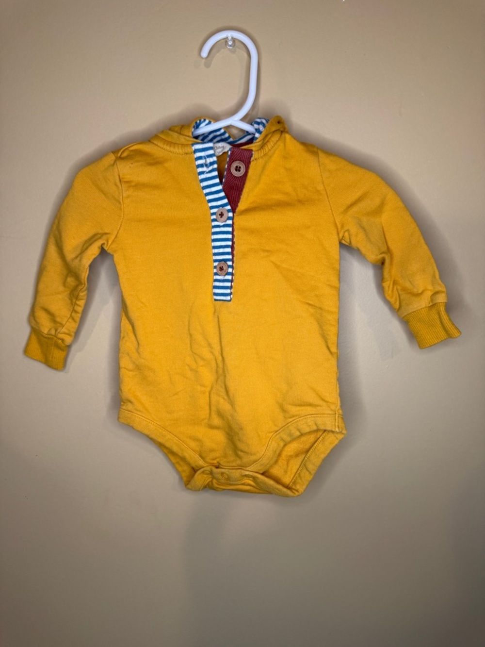 Matilda Jane Baby Hoodie Romper 3-6M Yellow Striped Hood